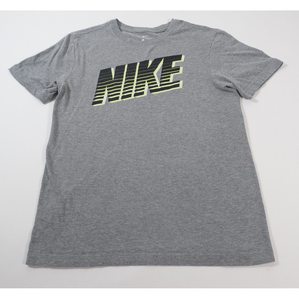 Nike T-Shirt Mens Small Gray Graphic Logo Short Sleeve Athletic Crew Neck Tee